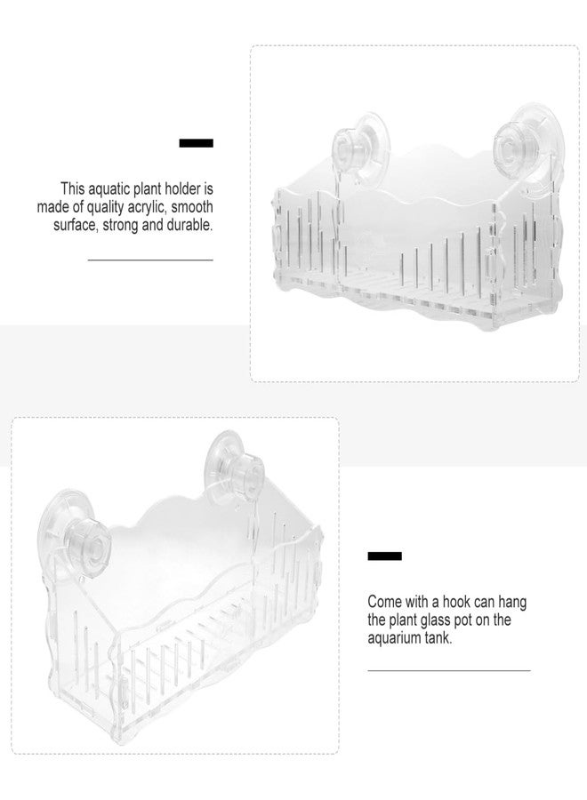 POPETPOP Acrylic Aquarium Plant Cup Space-Saving Suction Cup Design Fish Tank Planter - Image 3